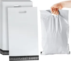 100 Pack Plastic Bags for Adult Diaper Disposal Handle Adult Diaper Disposal Self-Adhesive Strips to Seal in Odours Suitable for Elderly Nappy Care at Home and for Travel (White） (White)