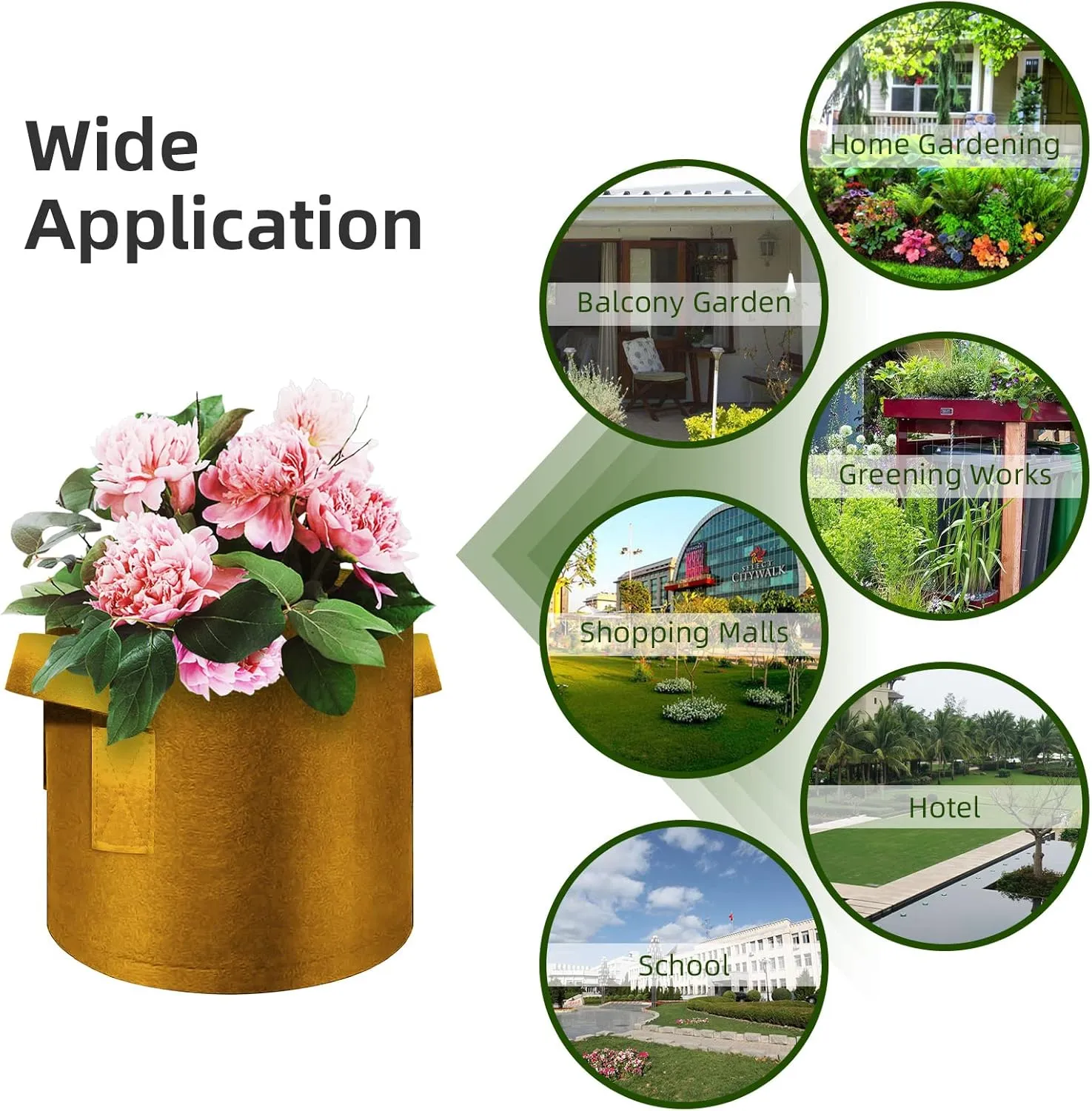 12-Pack 10 Gallon Plant Grow Bags, Thickened Nonwoven Fabric Pots with Handles, Vegetable Planter Bags Containers, Cloth Planters for Garden Vegetable/Flower/Plant/Fruits Outdoor (Brown)