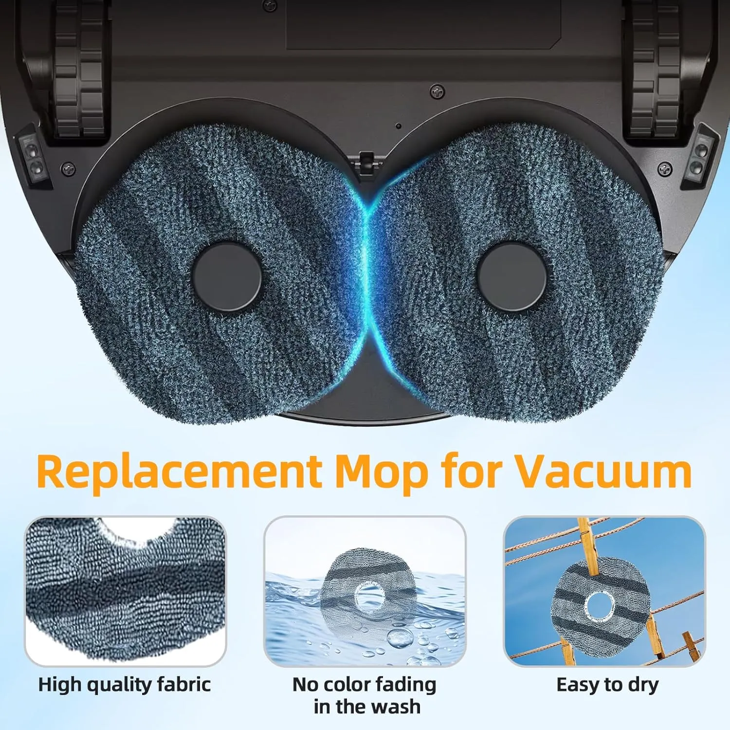 19 Pack Replacement Parts Compatible with Eufy X10 Pro Omni Vacuum, Robot Vacuum Replacement Accessories w/ 1×Rolling Brush, 6×Mop Pads, 4×Side Brushes, 2×Filters, 6×Dust Bags