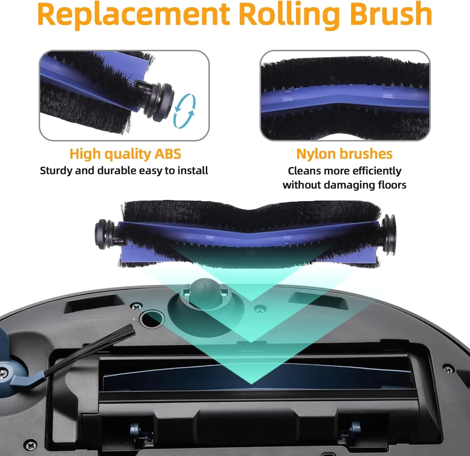 19 Pack Replacement Parts Compatible with Eufy X10 Pro Omni Vacuum, Robot Vacuum Replacement Accessories w/ 1×Rolling Brush, 6×Mop Pads, 4×Side Brushes, 2×Filters, 6×Dust Bags