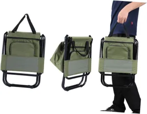 1Pc Portable Folding Fishing Chair with Storage Bag Durable Frame Breathable Multi Functional Outdoor Lounge Chair for Camping Fishing and Relaxation