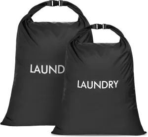 2 Pack Travel Laundry Bag, Nylon Washing Bags for Laundry, Roll Top Wet Dry Bag for Swimming Yoga Bathing Suit Workout, Dirty Clothes Storage Organiser