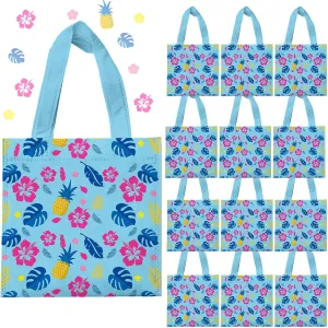 20 Pcs Cartoon Party Favor Bags,Reusable Hawaiian Gift Non-woven Bags with Handles for Animation Themed Party Decorations
