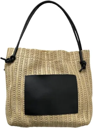 2024 Woven Bags Fashion Straw Weave Bucket Bags Large Capacity Bag Casual Handbag Shoulder Bag for Women Girl