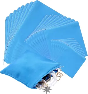 24 Pieces Zippered Silver Jewelry Storage Bags Anti Tarnish Silver Protection Bags Jewelry Tarnish Prevention Bags Cloth Pouches for Jewelry Necklace Bracelet Earrings