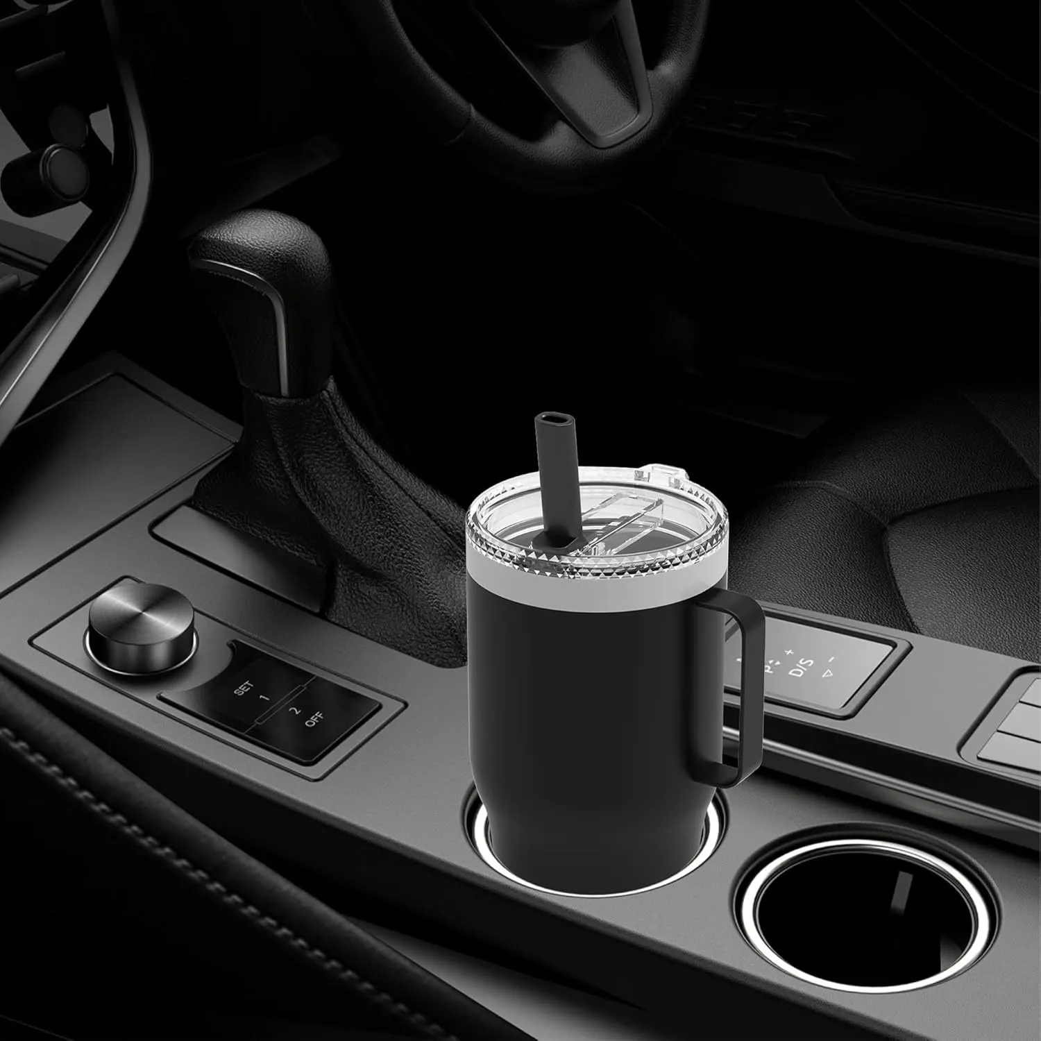 30 oz Straw Leak Proof Lid for YETI, Tumbler Lid for Yeti Rambler 30/32 oz Tumbler,26/35/42 oz Straw Mug,and Hydro Flask 32/40oz Travel Tumbler,Replacement Lid BPA Free(Black*2)