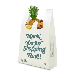 300 PACK Reusable Shopping Bags 12.5 x 21.5 Inches, Nonwoven Eco-Friendly Grocery Bags, Cream
