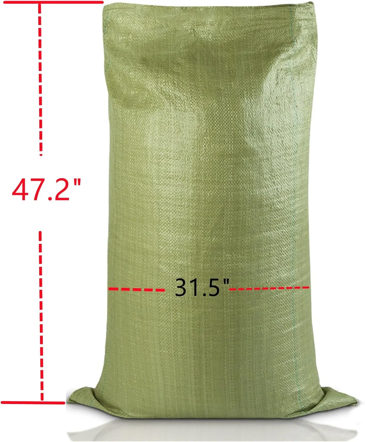 31.5x47.2"Durable Plastic Woven Snakeskin Bag Suit for Home,Industrial,Agricultural Cultivation,Farmer's Grain and Vegetables are Bagged Multi-functional Storage Bag Green（8 Pack)