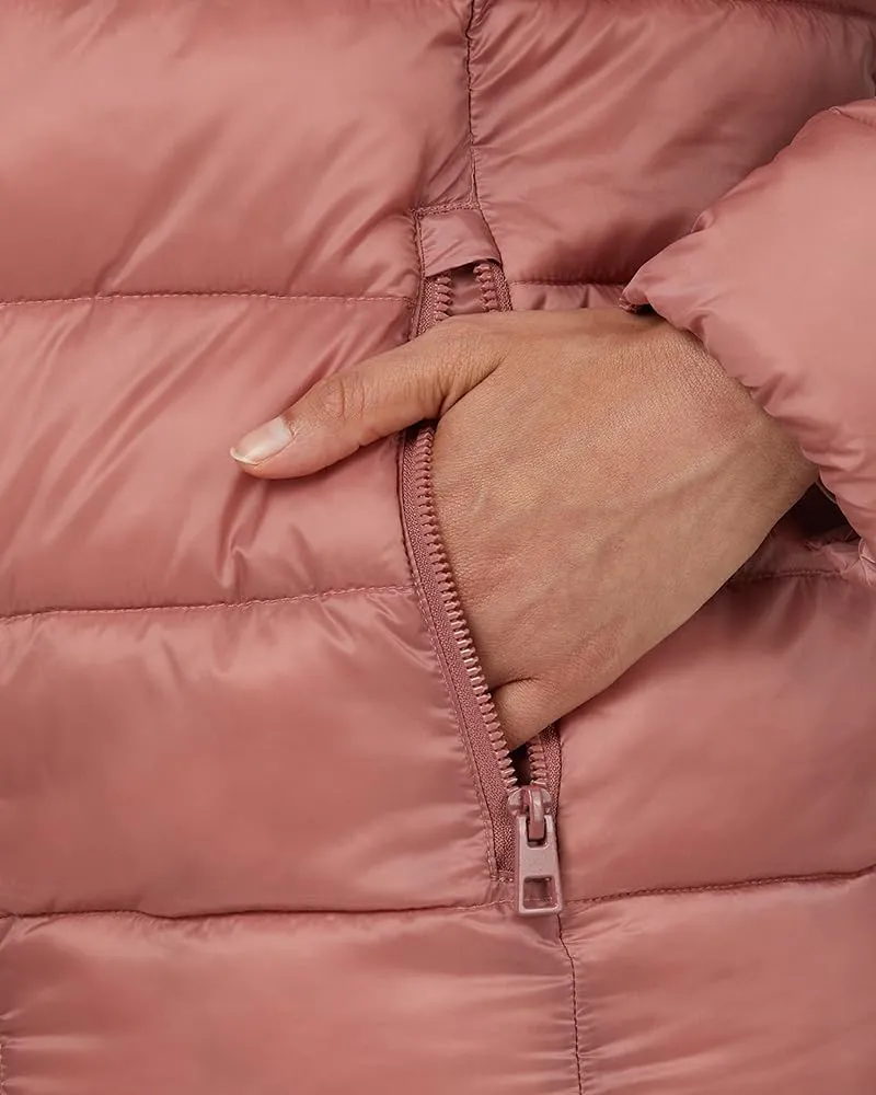 32 Degrees Heat Women's Lightweight Poly-Fill Packable Hooded Jacket | Layering | Semi-Fitted | Zippered Pockets