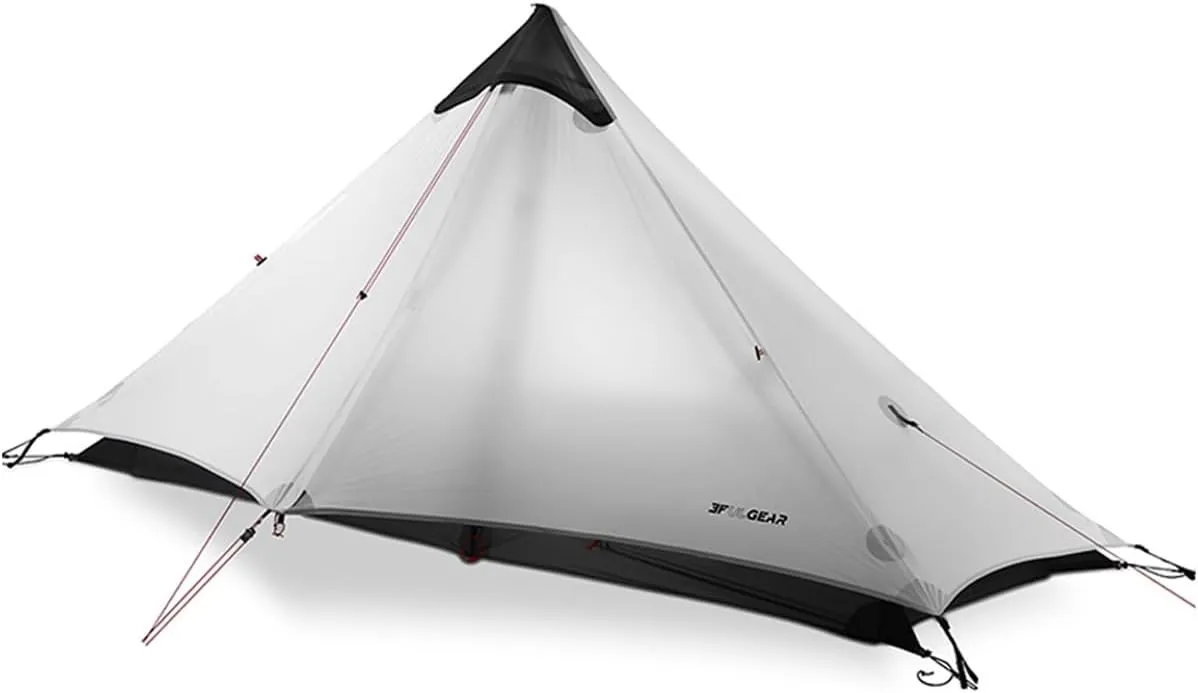 3F UL Gear Lanshan1 Ultralight Tent 3/4 Season Portable Backpacking Tent for 1-Person 15D Silicon Coated Waterproof Poleless Double Layer Tent for Camping, Climbing, Hiking