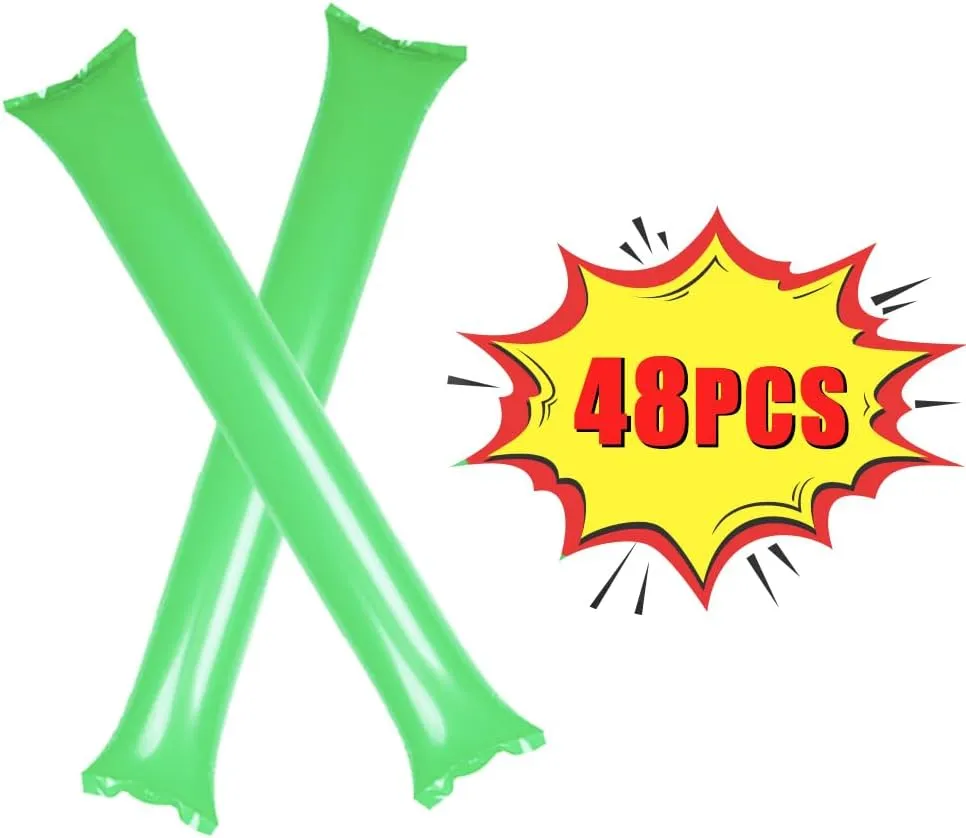 48 PCS Thunder Sticks Cheering Sticks Thicken Bam Bam Cheerleading Noise Makers Balloons for Sporting Events Dance Basketball Football Game Party