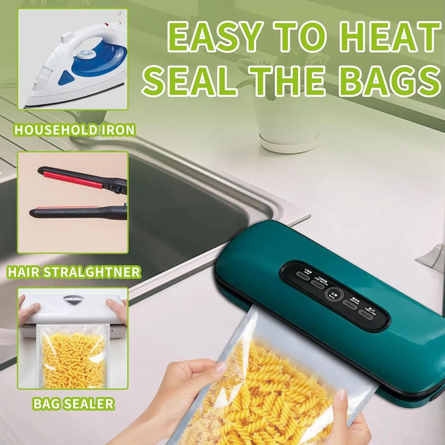 50 pcs Mylar Bags for Food Storage Reusable Mylar Bags with Oxygen Absorbers 400cc Thick 9.44 mil,Heat Sealable Mylar Bags for Food Storage Zipper Pouches (1 Quart with Clear Window, 10"x7")