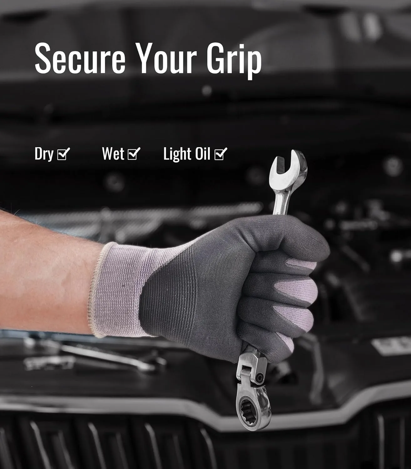 5/10 Pack High Dexterity All-Around Work Gloves, Premium Thin Nitrile Grip, High Durability, XS-3XL, Men & Women