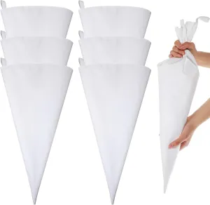 6 Pcs 24 Inch Pastry Bag Cotton with Plastic Coating Reusable Pastry Piping Bags Canvas Cake Decorating Bags Pastry Icing Bag Decorating Bags for Frosting Decorating Cupcakes Cakes Cookies