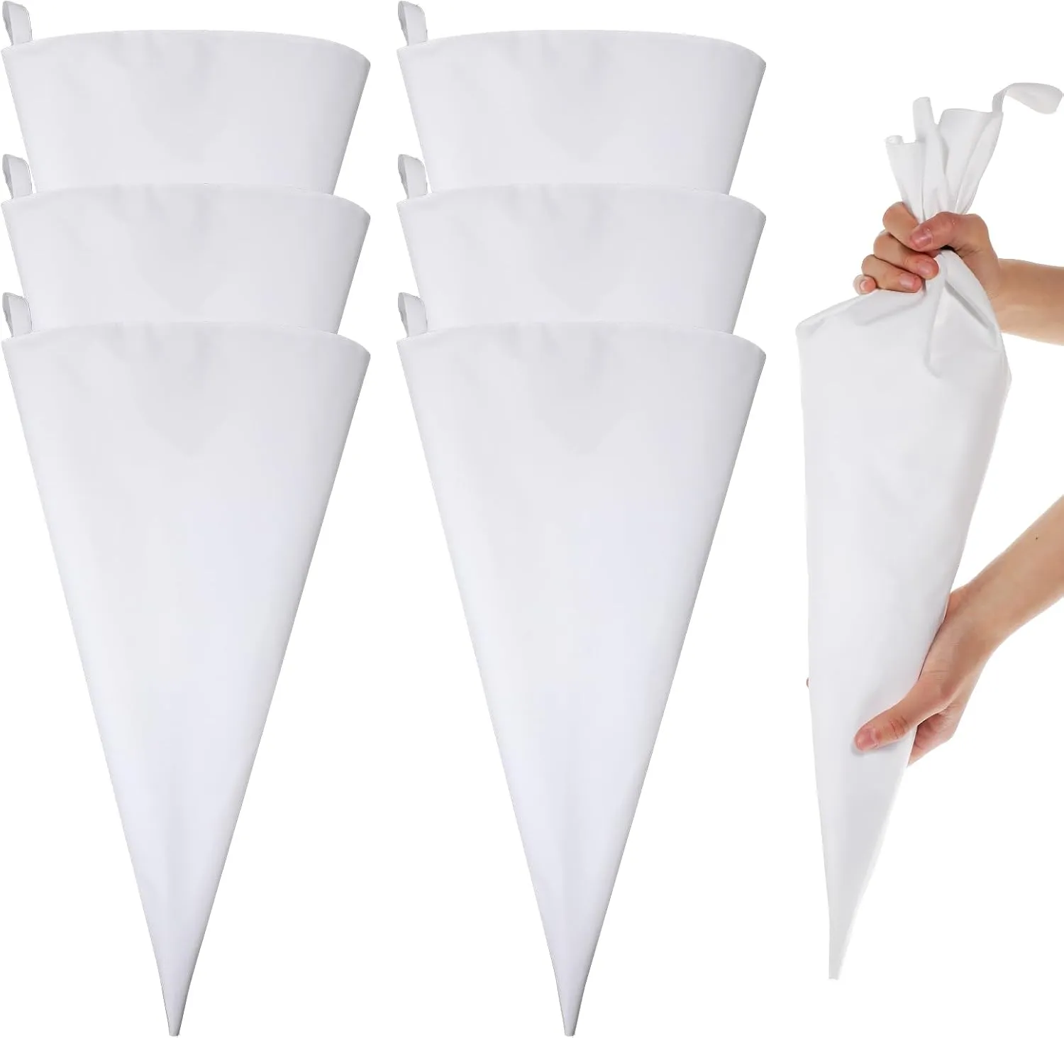 6 Pcs 24 Inch Pastry Bag Cotton with Plastic Coating Reusable Pastry Piping Bags Canvas Cake Decorating Bags Pastry Icing Bag Decorating Bags for Frosting Decorating Cupcakes Cakes Cookies