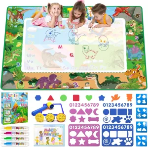 60×40 Inches Water Doodle Mat Kids Mess Free Coloring Doodle Mat Magical Water Color Canvas Toddlers Educational Toys for 3 4 5 6 7 8 9 Years with Magic Pens 2025 Educational Toys