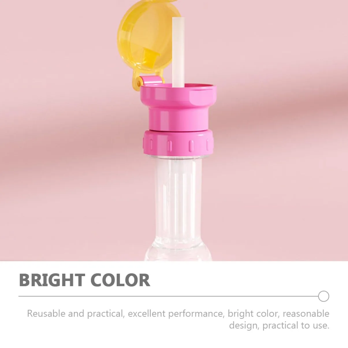 8pcs Boy Girl Water Bottle Caps with Straws Boy Girl Water Bottle Adapter Safe Practical Design for Easy Drinking Bright Colors Lake