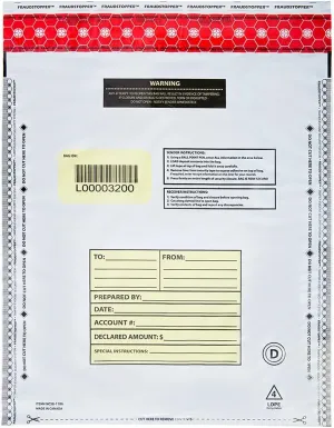 9x12 Bank Deposit Bags | Tamper Evident with Security Tape | White Opaque | 25-Pack, Standard