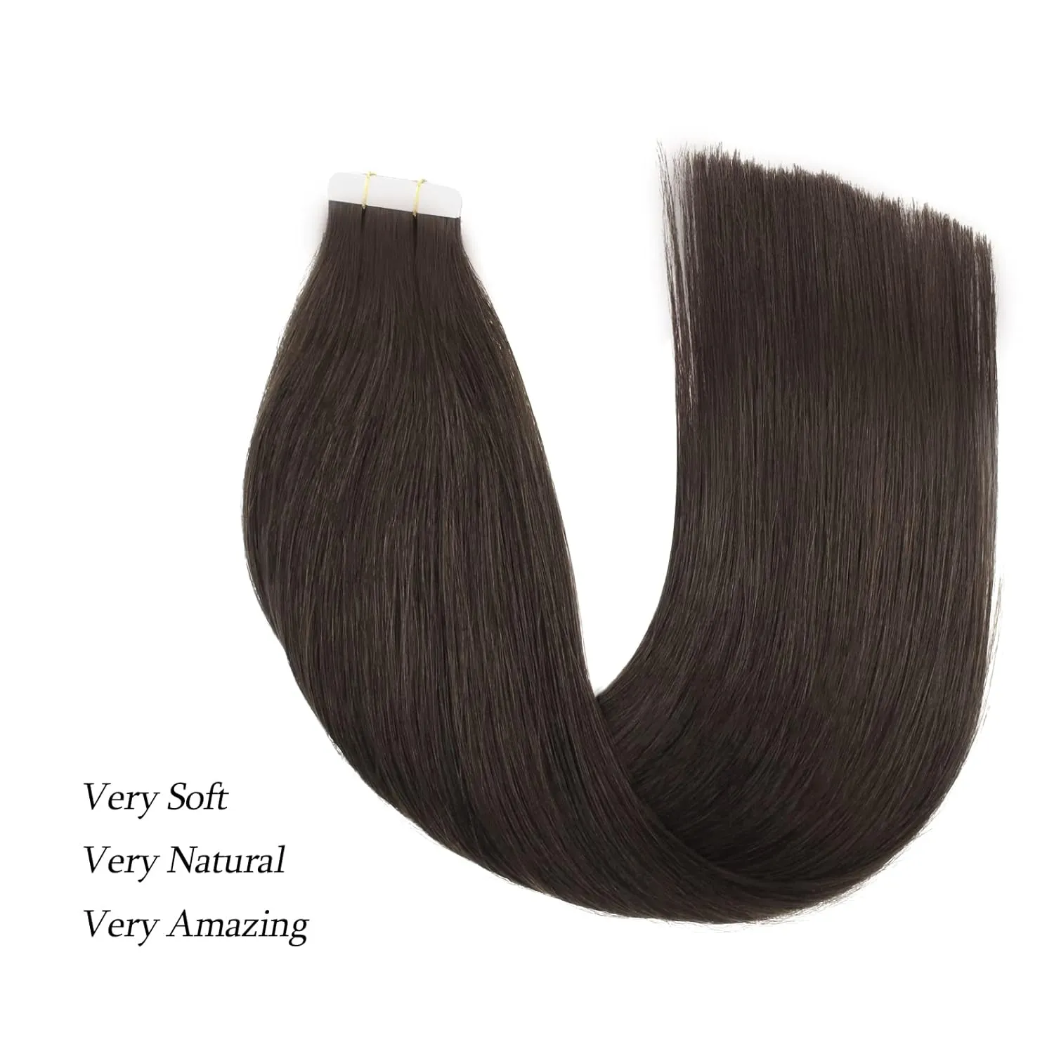 ABH AmazingBeauty Hair Semi-permanent Tape Attached Real Remi Remy Tape in Hair Extensions Human Hair 50g 20pcs Invisible Seamless Reusable Skin Weft Off Black Color 1B 22 Inch