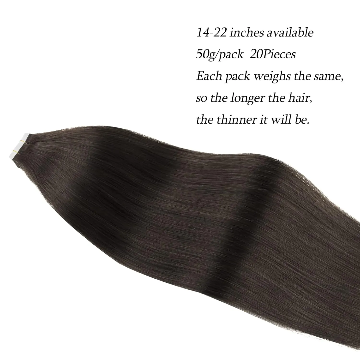 ABH AmazingBeauty Hair Semi-permanent Tape Attached Real Remi Remy Tape in Hair Extensions Human Hair 50g 20pcs Invisible Seamless Reusable Skin Weft Off Black Color 1B 22 Inch