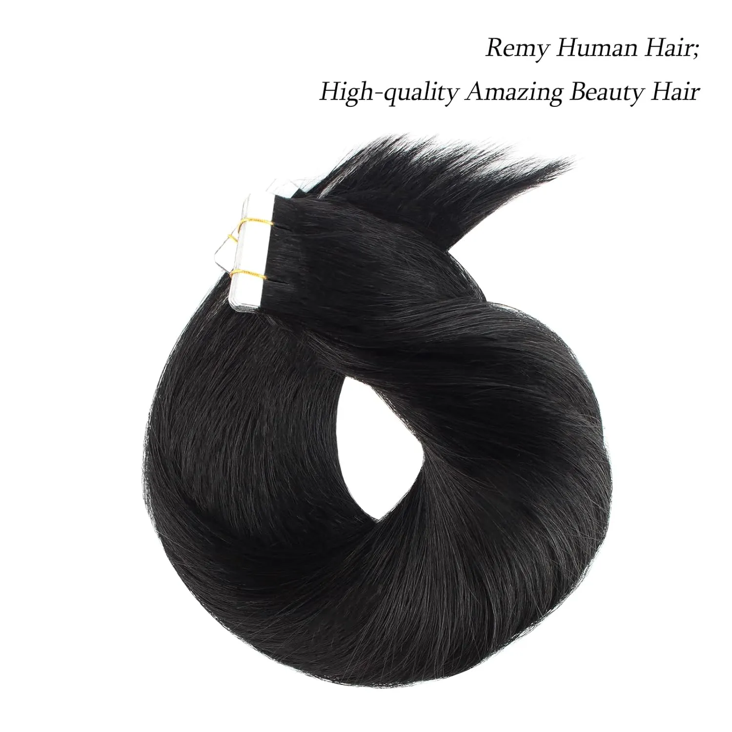 ABH AmazingBeauty Tape in Hair Extensions Human Hair Real Remy Skin Weft, Invisible, Seamless and Reusable Tape Hair Extensions, 50g 20pcs, Jet Black Color 1, 20 Inch