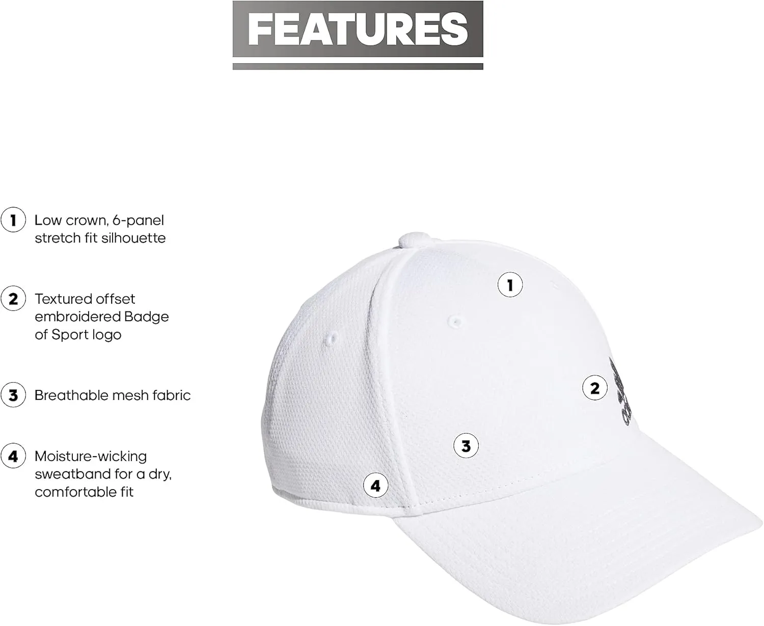 adidas Men's Release 2 Structured Stretch Fit Cap