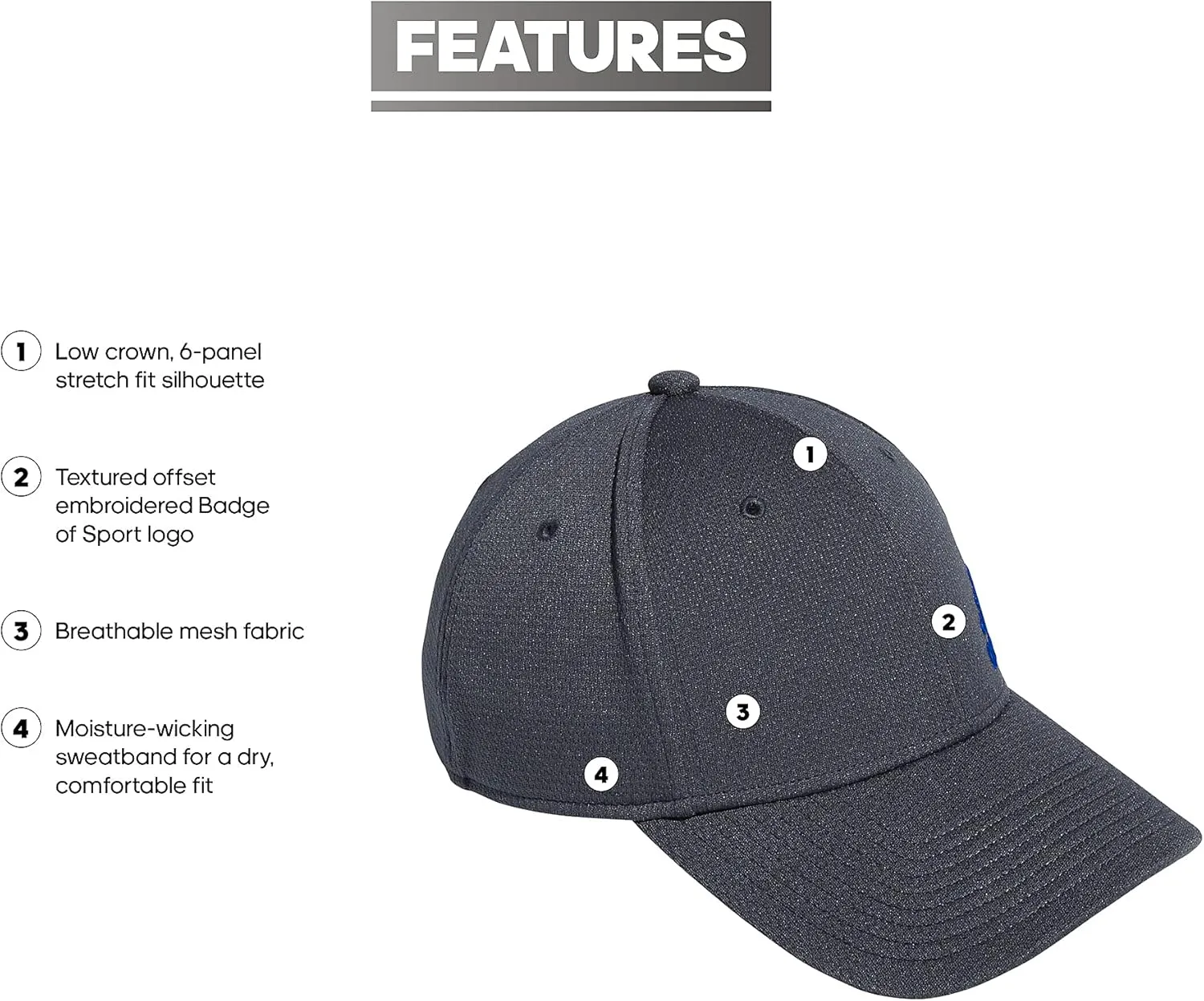 adidas Men's Release 2 Structured Stretch Fit Cap