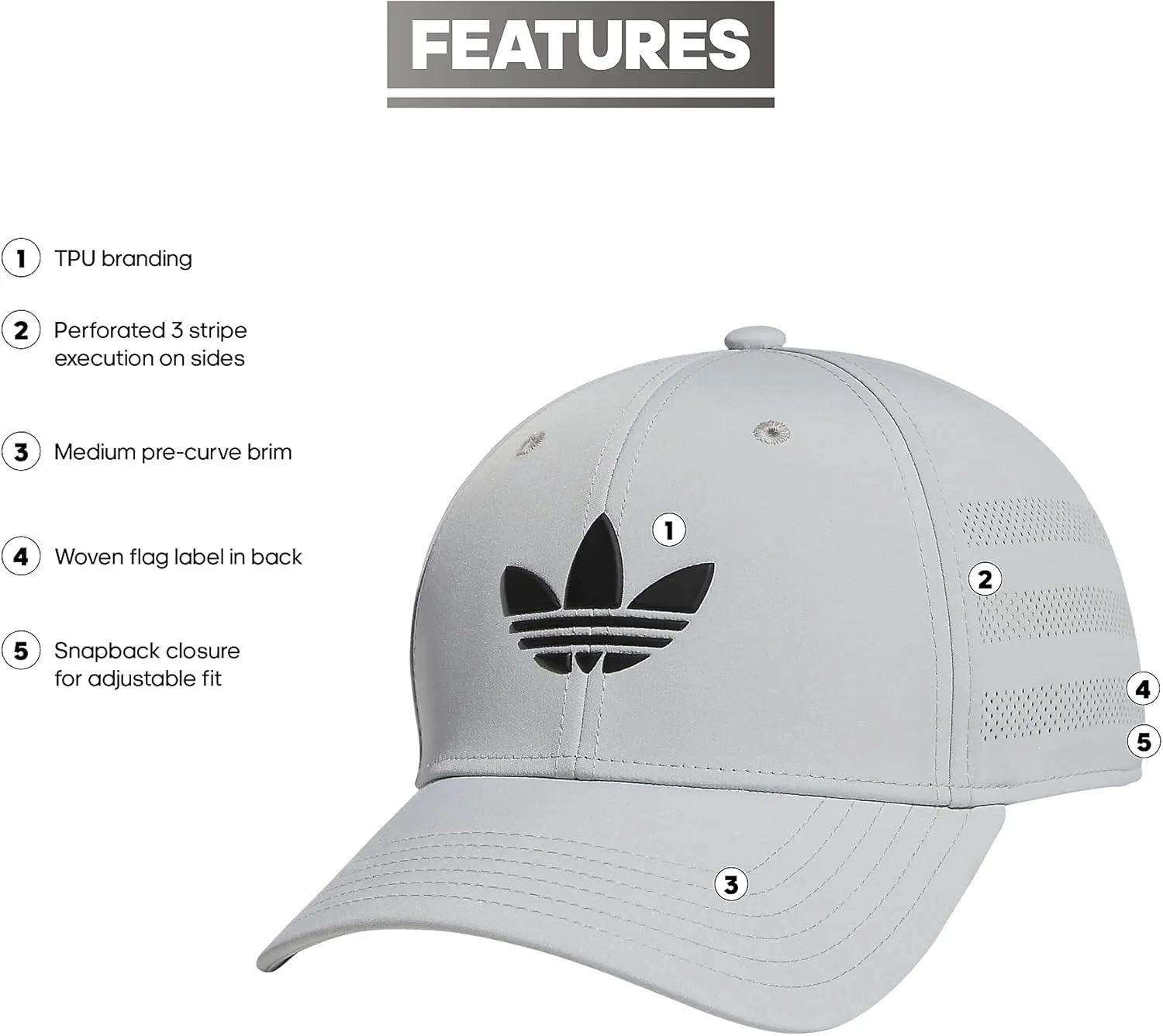 adidas Originals Men's Beacon Structured Precurve Snapback Cap