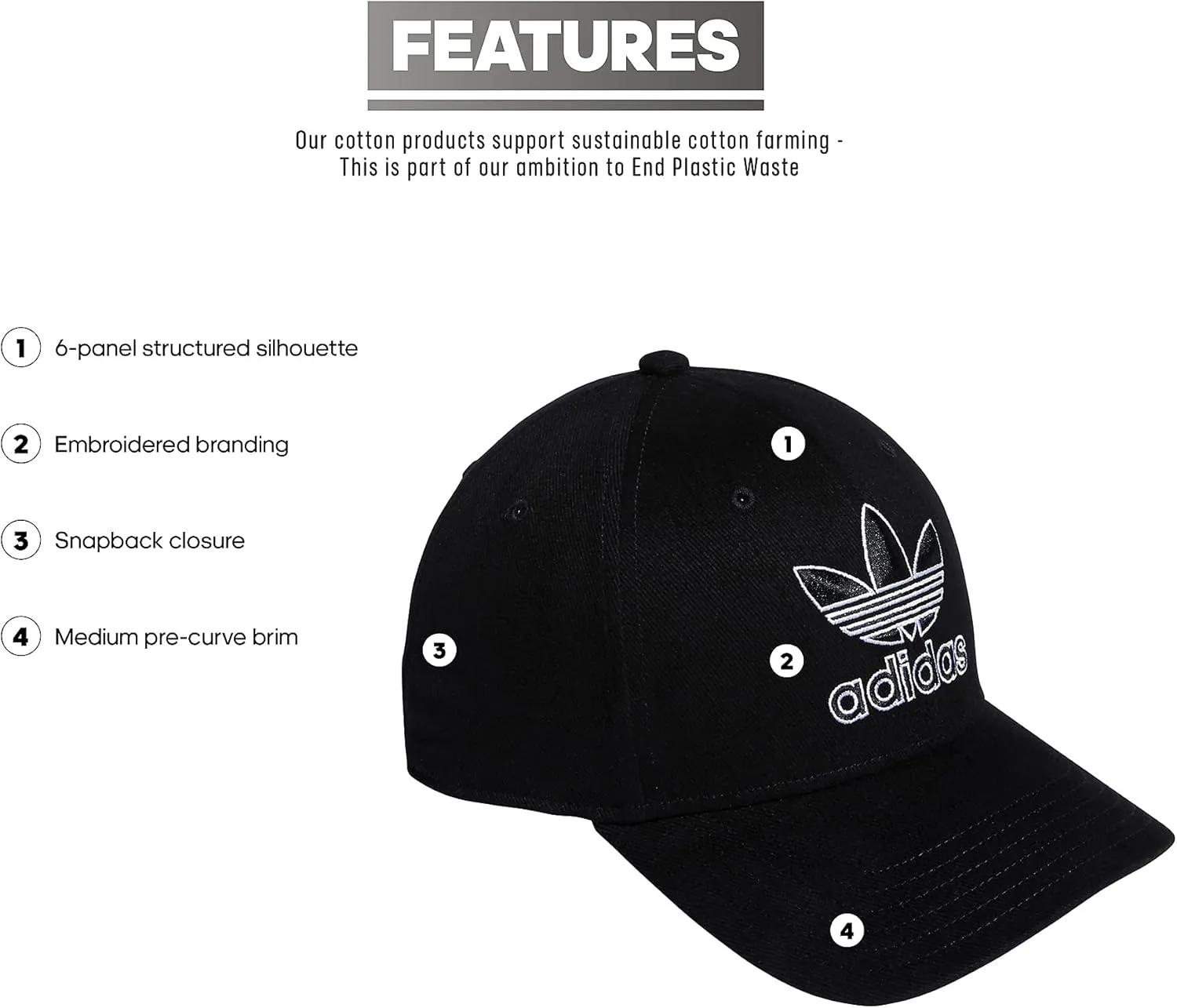 adidas Originals Men's Icon 2.0 Structured Precurve Snapback Cap