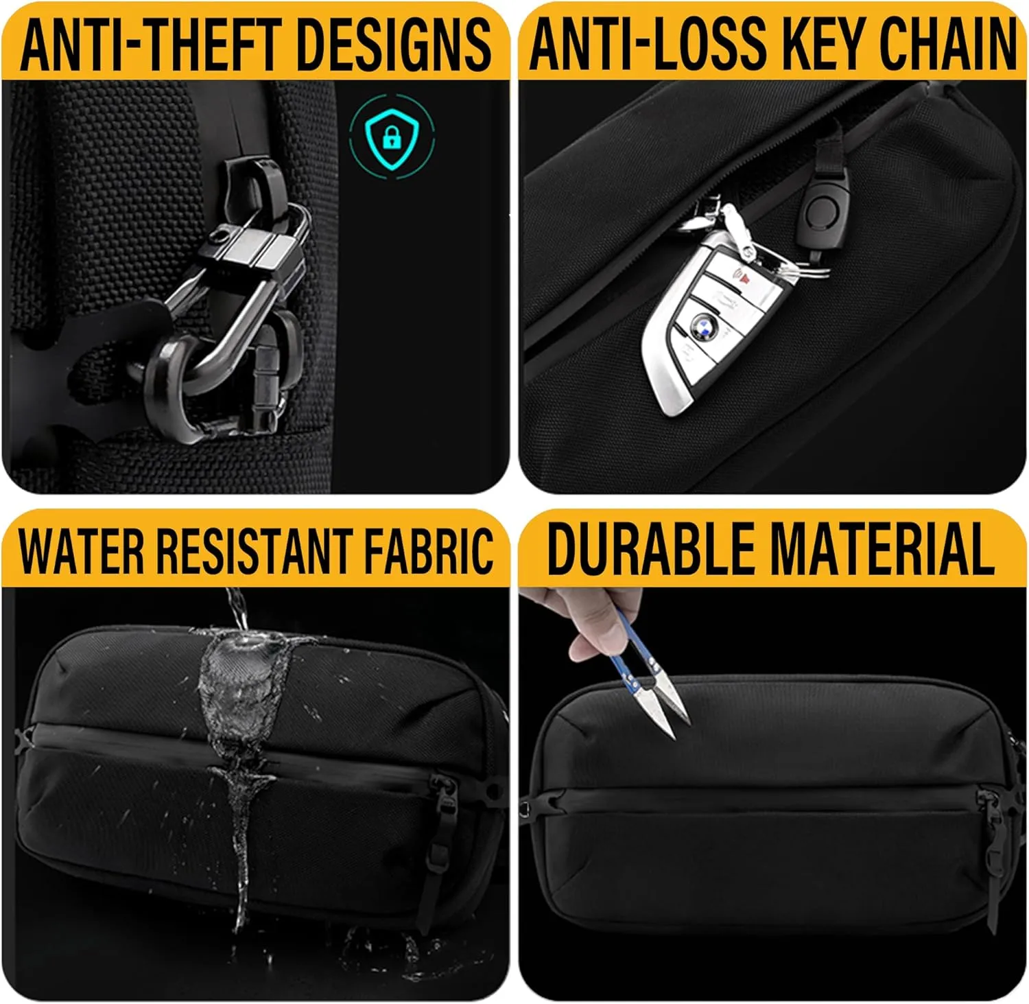 Adjustable Sling Bag for Men Women with Anti-theft Zipper,Multipurpose Crossbody Bags Chest Waist Belt,Water Resistant Fanny Pack Shoulder Hip Pack for Travel,Cycling,Work, Sport, Green