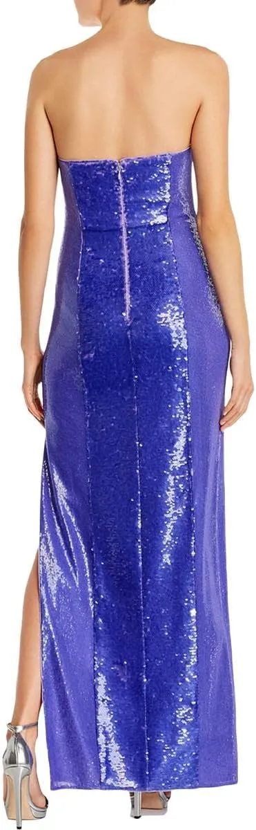 Aidan Mattox Womens Zippered Slitted Sleeveless Sweetheart Neckline Full-Length Formal Sheath Dress