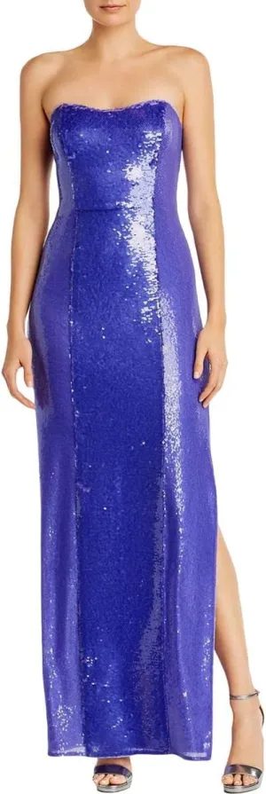 Aidan Mattox Womens Zippered Slitted Sleeveless Sweetheart Neckline Full-Length Formal Sheath Dress
