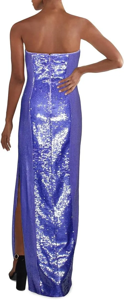 Aidan Mattox Womens Zippered Slitted Sleeveless Sweetheart Neckline Full-Length Formal Sheath Dress