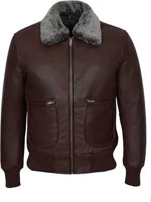 'AIR FORCE' Men's Classic Collar Aviator BOMBER Real Soft Napa Leather Jacket 1169
