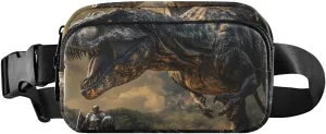 AIXIWAWA Dinosaur and Knight Fanny Pack Crossbody Bags Waist Pack with Adjustable Strap for Hiking Running
