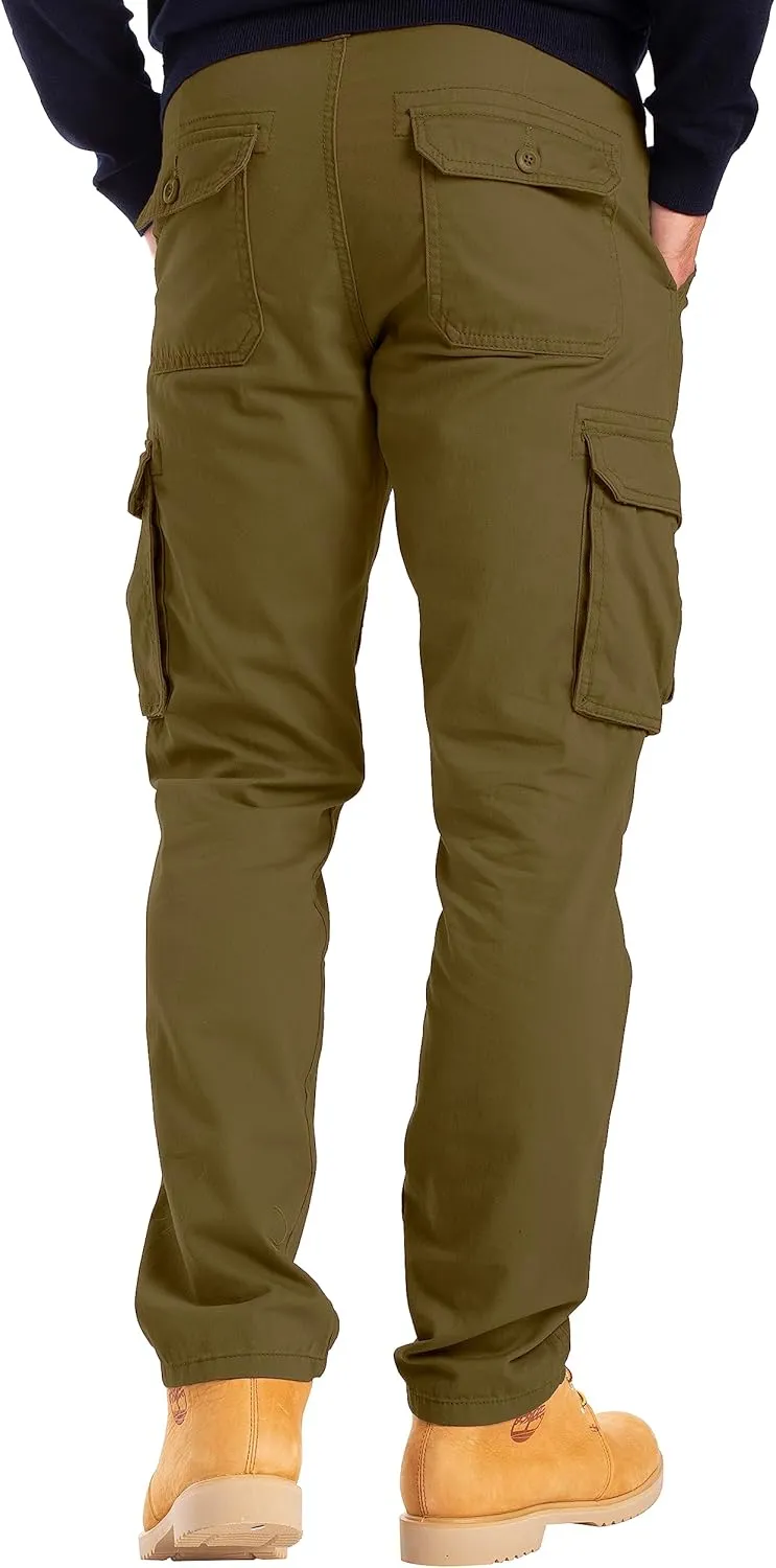 Alamo Men’s Slim Fit Cargo Pants - 100% Cotton Heavy Duty Cargo Work Pants for Men