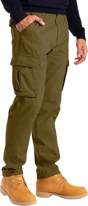Alamo Men’s Slim Fit Cargo Pants - 100% Cotton Heavy Duty Cargo Work Pants for Men