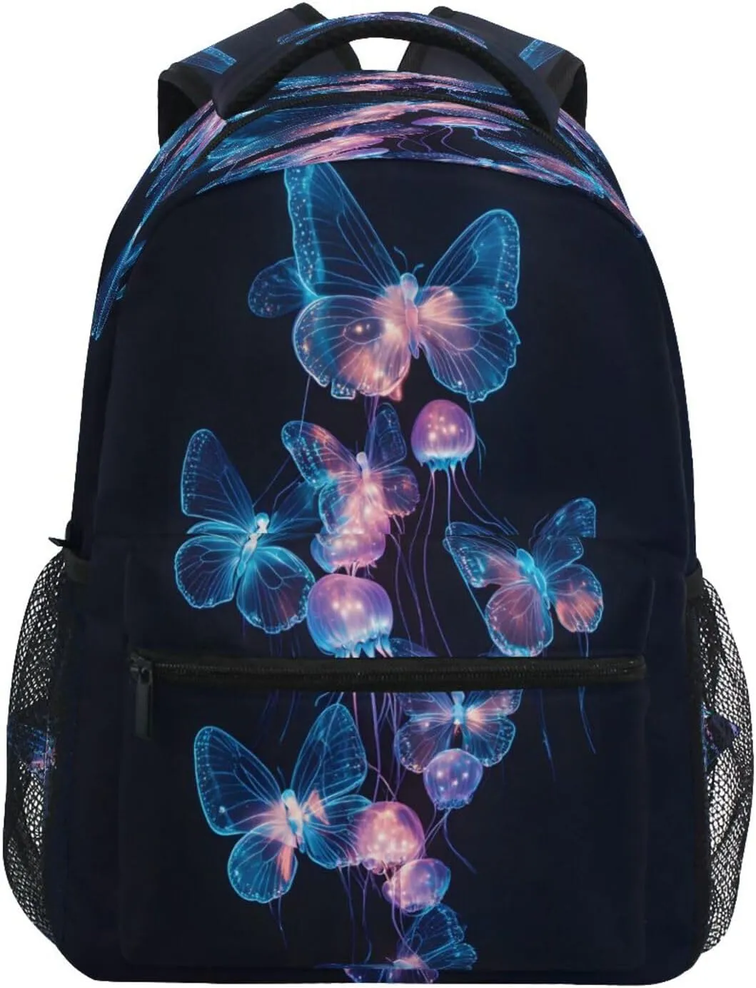 ALAZA Butterflies Jellyfish Kids School Backpack for Boys Girls Teens Bookbag Travel Daypack Bag 16 inch