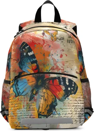 ALAZA Handwriting Butterfly Toddler Backpack for Boys Girls Preschool Bag