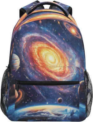 ALAZA Nebula Starry Sky Planet Kids School Backpack for Boys Girls Teens Bookbag Travel Daypack Bag 16 inch