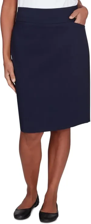 Alfred Dunner Women's Key Items Classic Stretch Waist Skirt