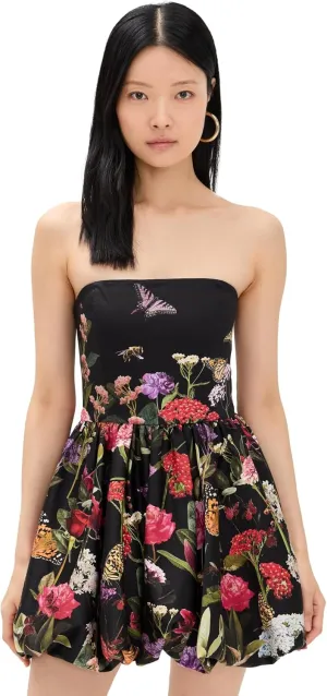 alice   olivia Women's Asha Strapless Structured Bubble Hem Mini Dress