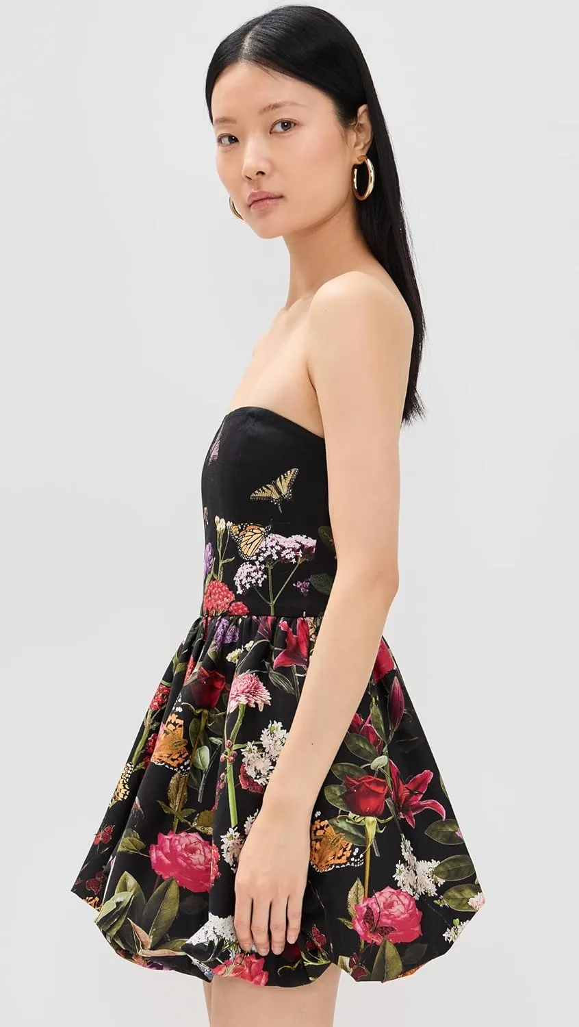 alice   olivia Women's Asha Strapless Structured Bubble Hem Mini Dress