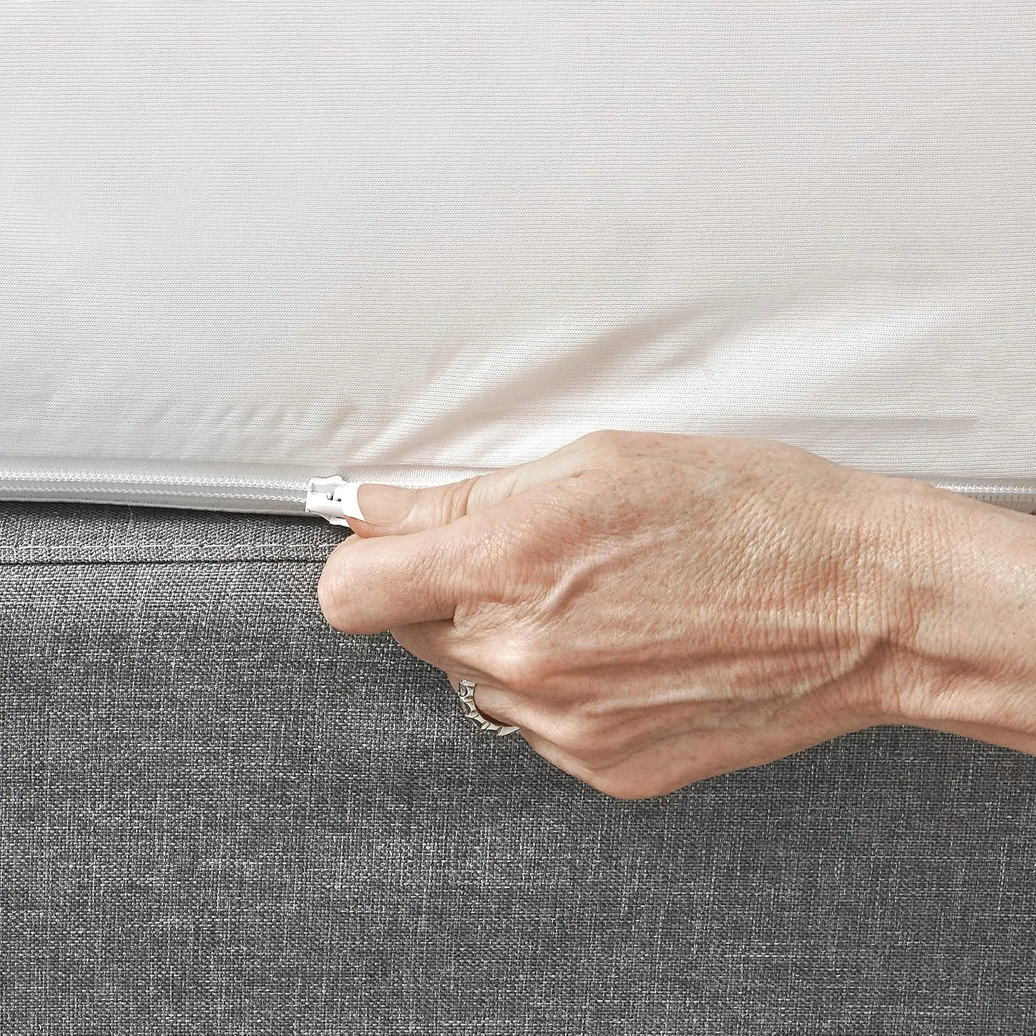 Aller-Ease Waterproof Zippered Mattress Protector, Full, White