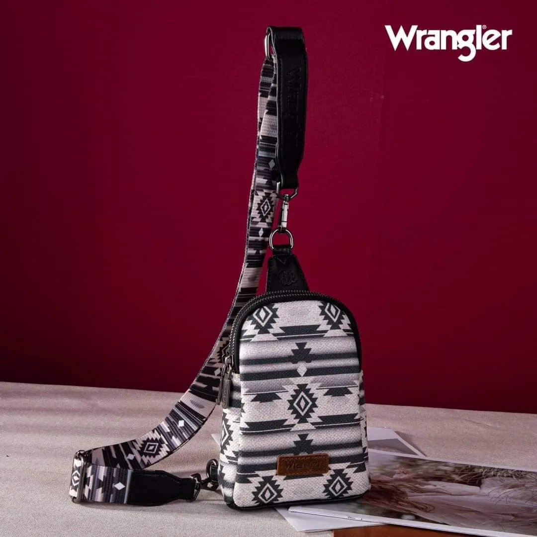 Allover Aztec Dual Sided Print Crossbody Sling Chest Bag