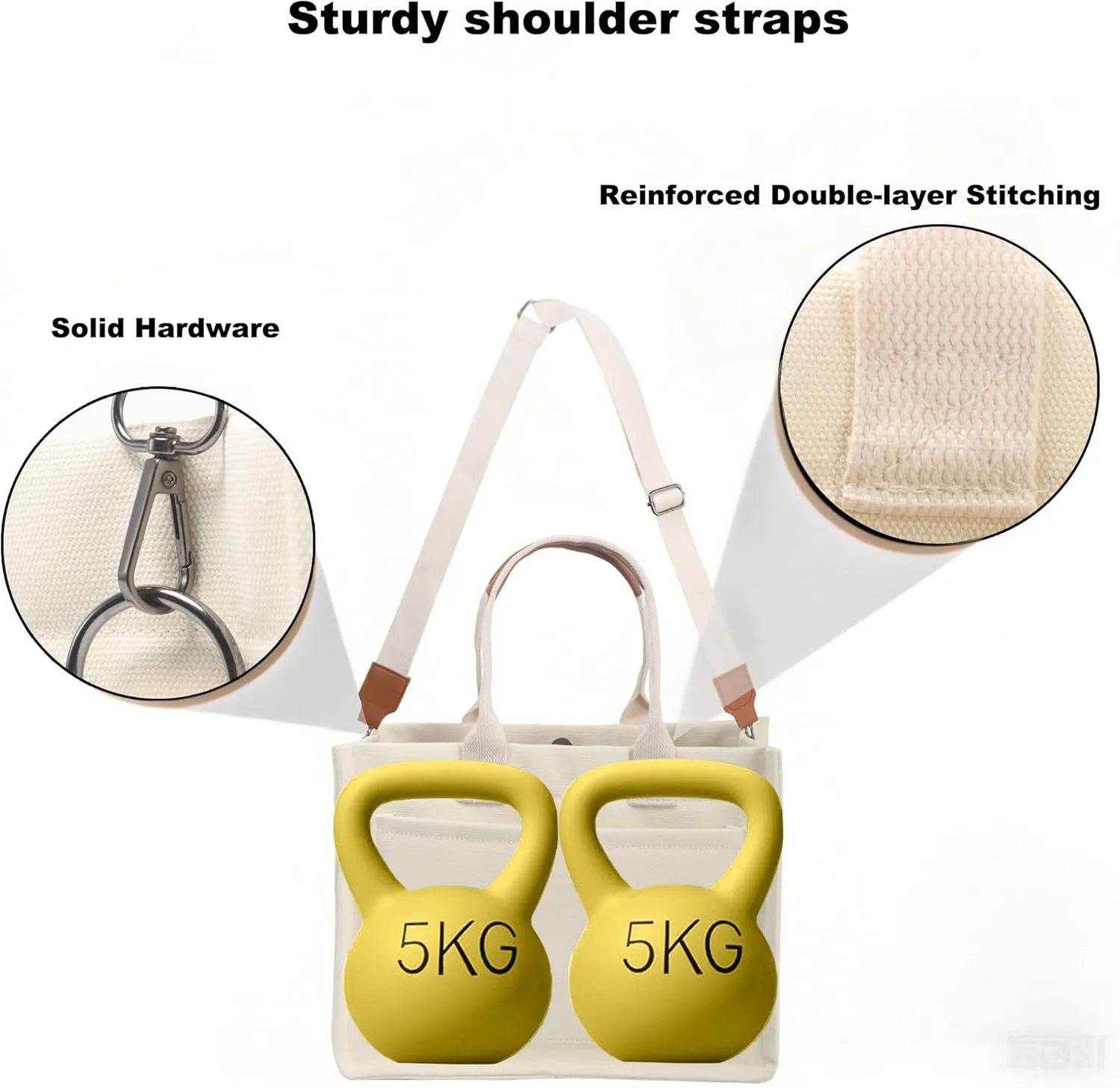 ALUWU Work Tote Bags for Women, Canvas Tote bag Womens Purse Handbags Crossbody Laptop Book Bag for Travel Nurse College Gift