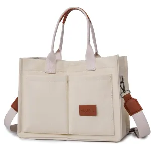 ALUWU Work Tote Bags for Women, Canvas Tote bag Womens Purse Handbags Crossbody Laptop Book Bag for Travel Nurse College Gift