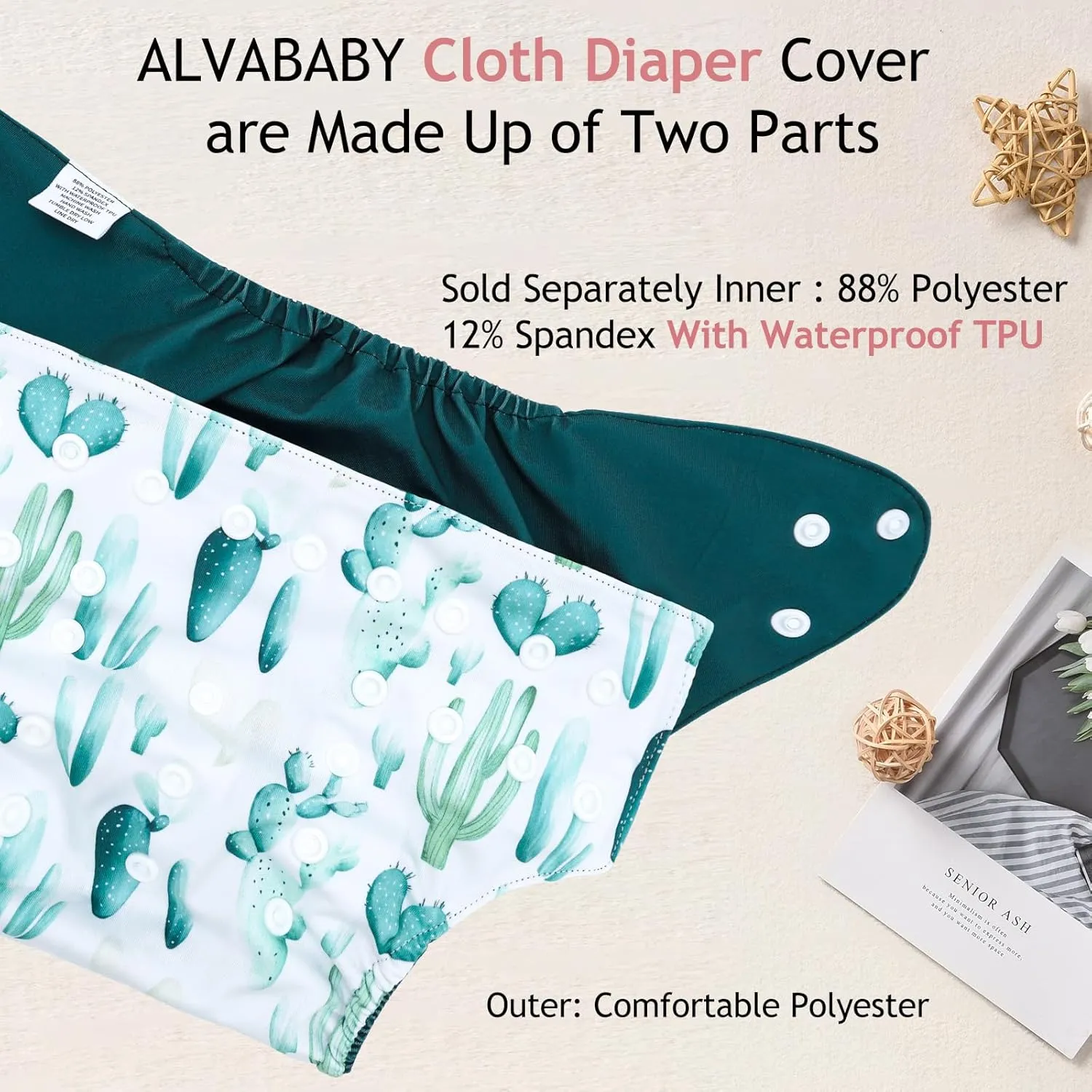 ALVABABY 6 pcs Baby Cloth Diaper Covers with One Wet Bag, Swim Diaper,Cloth Diaper Shell Baby Girls and Boys 6CDC01A