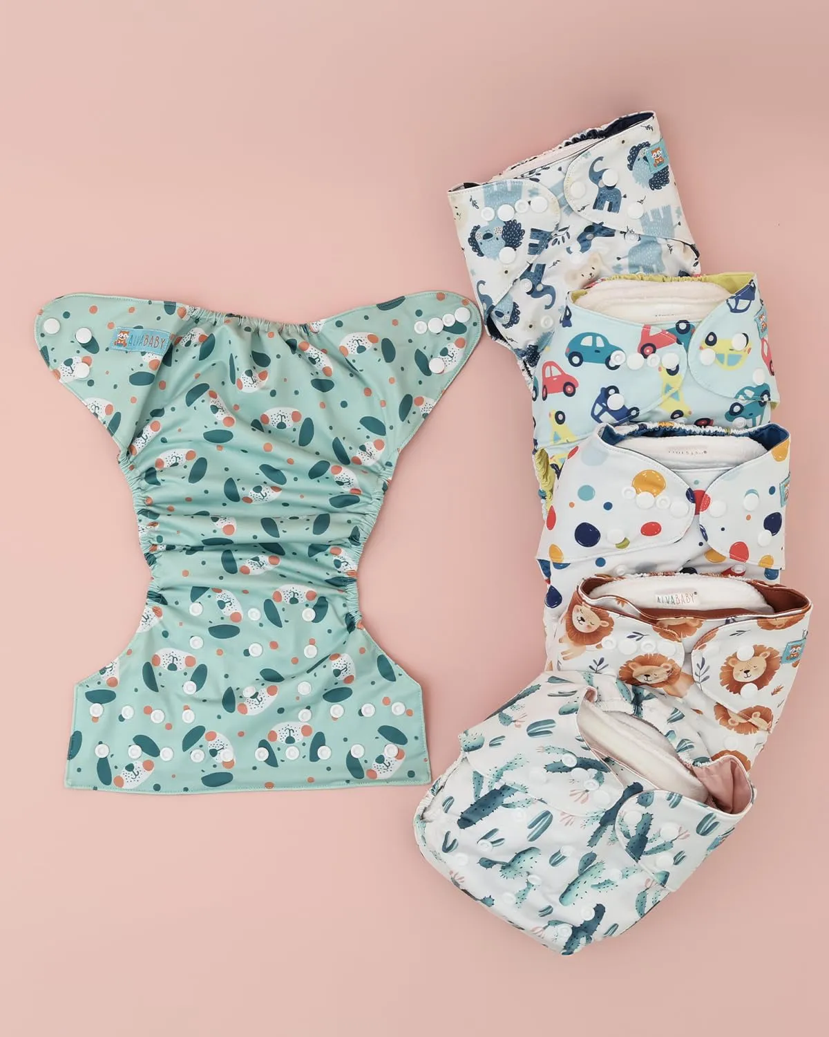 ALVABABY 6 pcs Baby Cloth Diaper Covers with One Wet Bag, Swim Diaper,Cloth Diaper Shell Baby Girls and Boys 6CDC01A