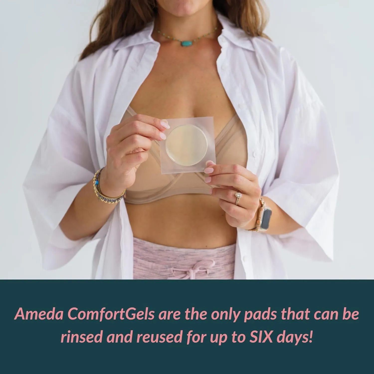 Ameda ComfortGel HydroGel Soothing Nursing Pads | Breast Pads | Hydrogel Nipple Pads for Breastfeeding | Reusable Cooling Nipple Gel Pads | Breastfeeding Supplies Nursing Gel Pads | 2 Pair (4 Count)